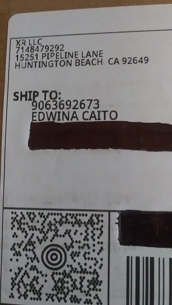 SexSwing.com shipping label 