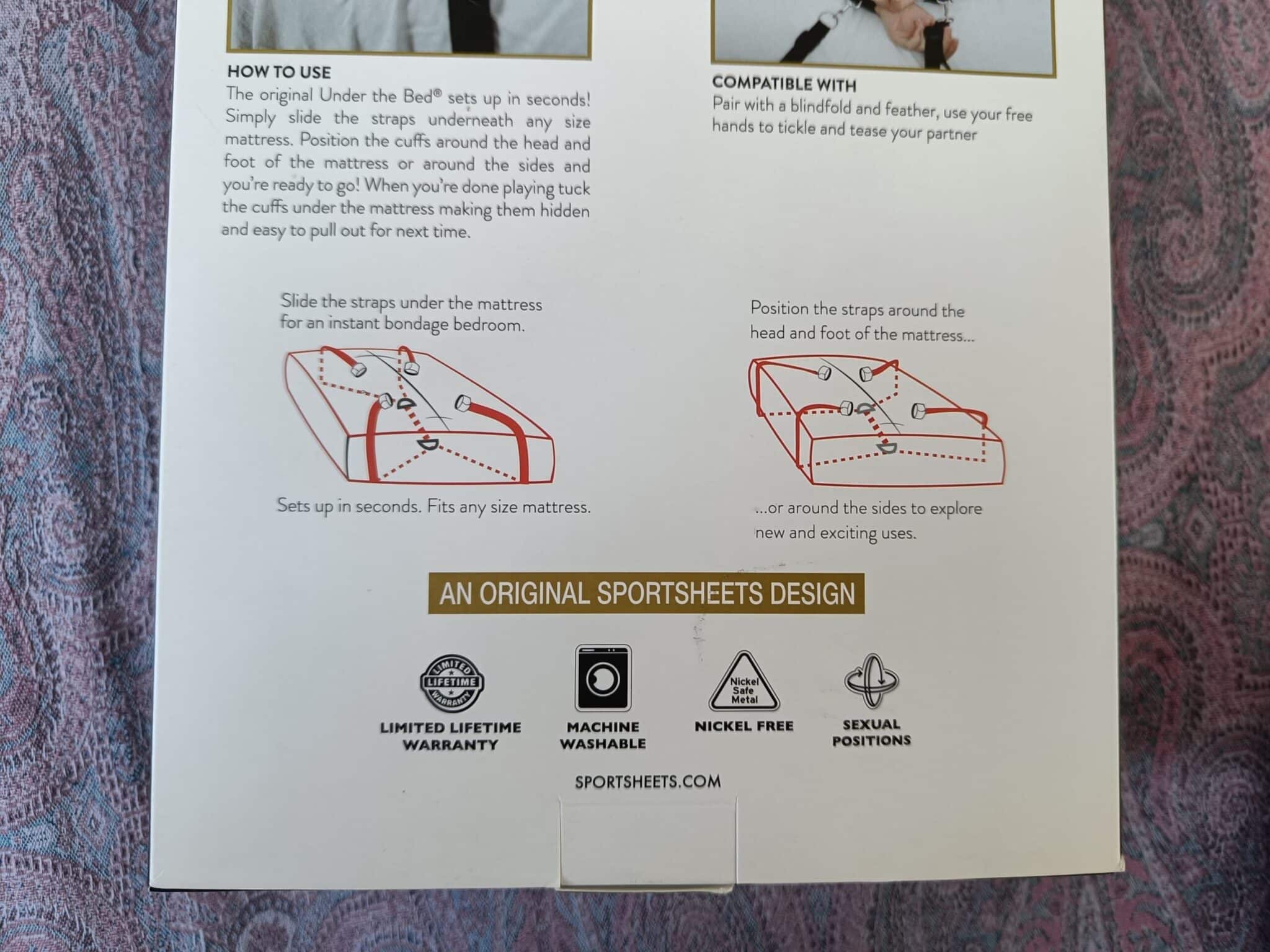 Sportsheets Under the Bed Restraint System Packaging