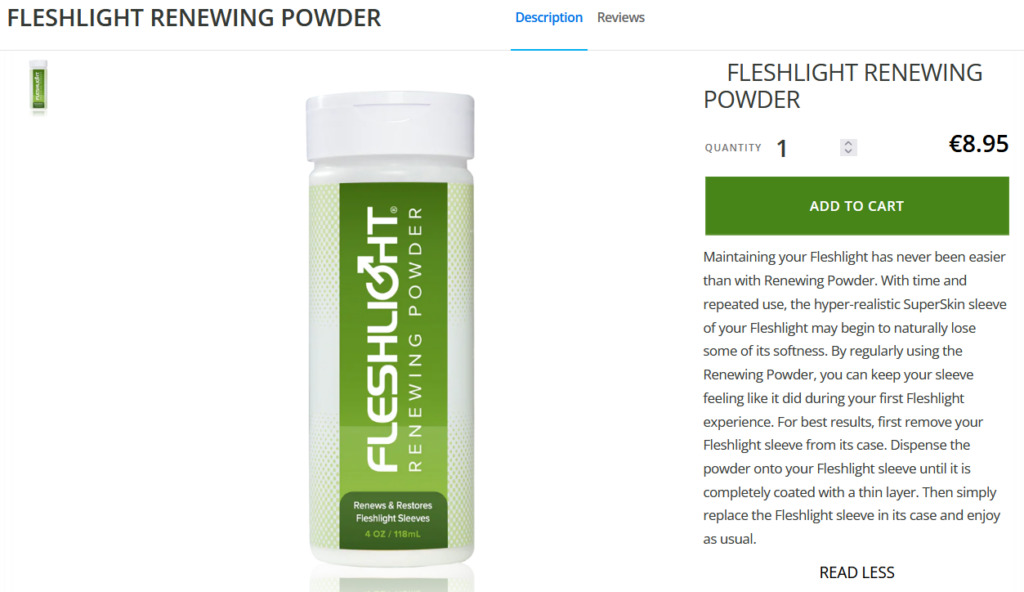 Fleshlight Renewing powder description
