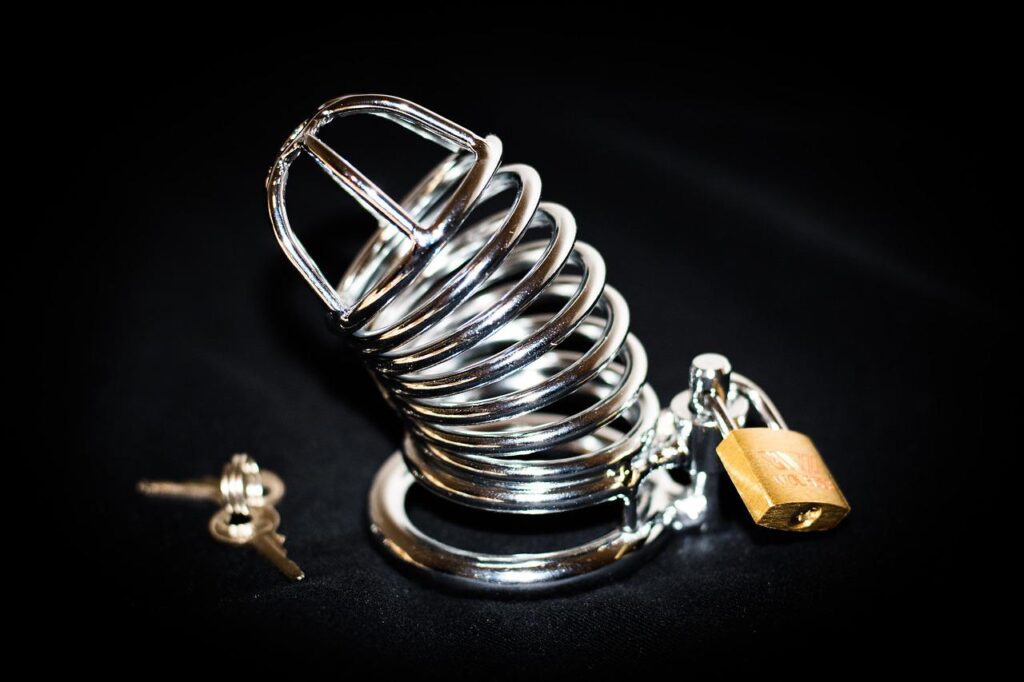 Permanent male chastity cage