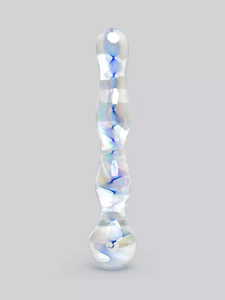 Lovehoney Marbled Sensual Glass Prober - Transparent Dildos with a Splash of Colour