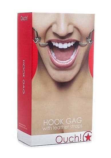 Ouch Hook Gag with Leather Straps O/S. Slide 2