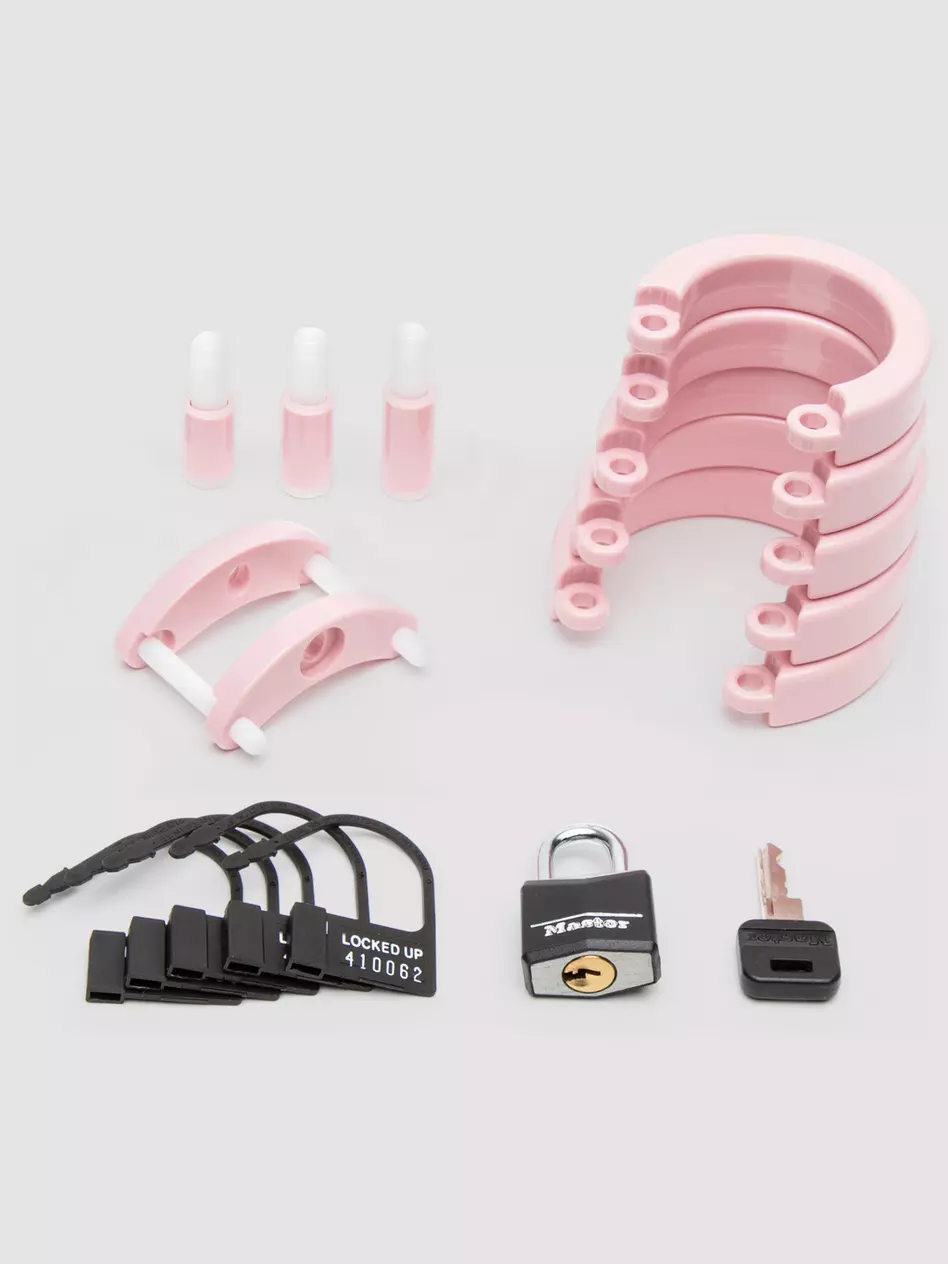 CB-6000 Pink Male Chastity Cage Kit. Slide 4