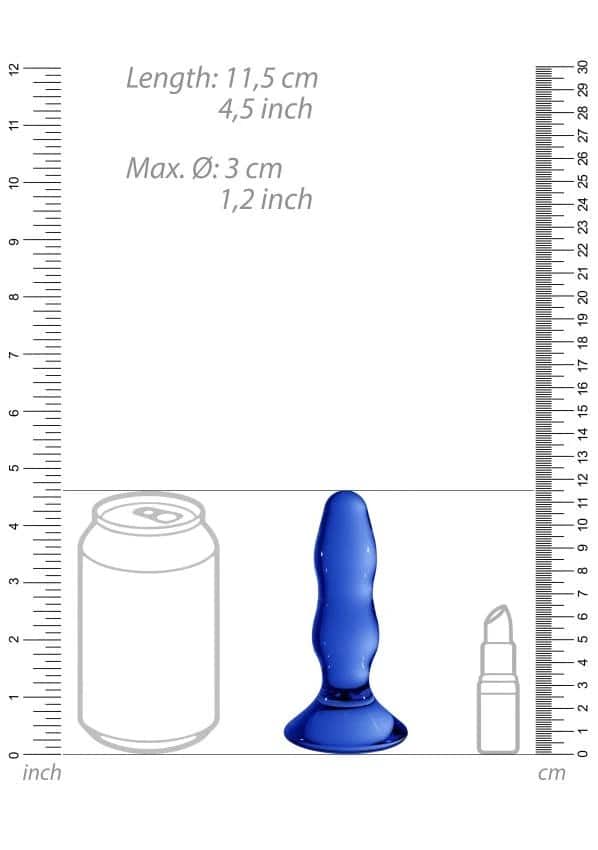 Chrystalino Pleaser Blue Glass Butt Plug . Slide 2