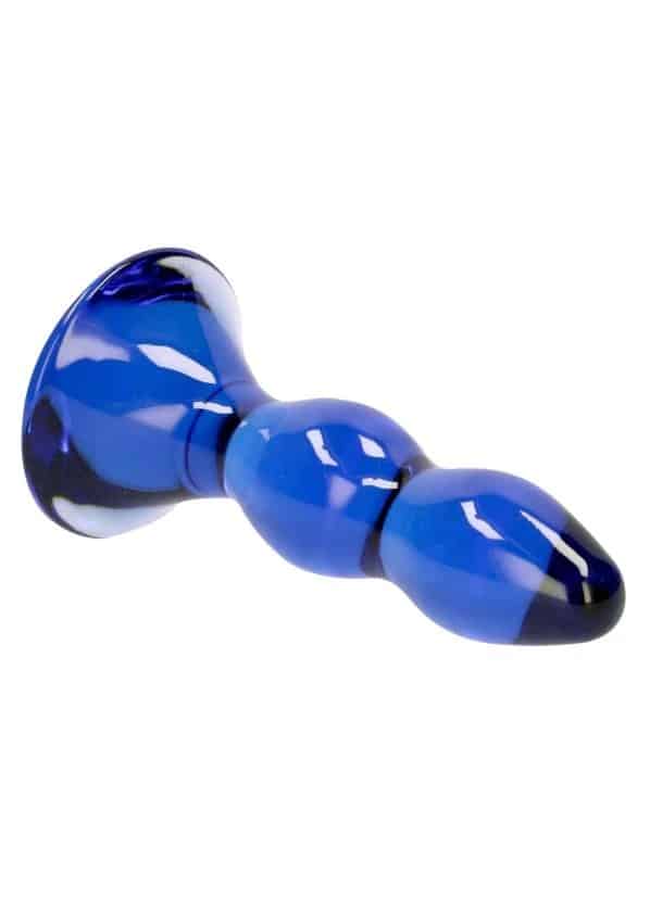  Chrystalino Pleaser Blue Glass Butt Plug . Slide 4