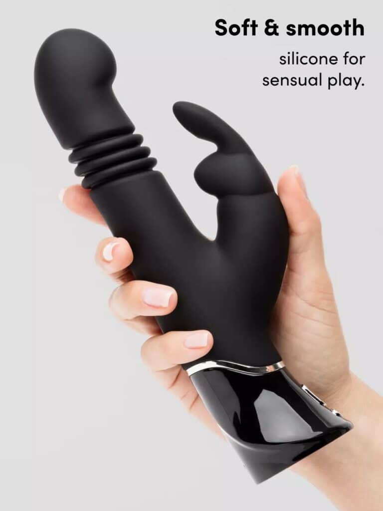 Greedy Girl Thrusting Rabbit Vibrator - Handheld and Suction Cup Thrusters