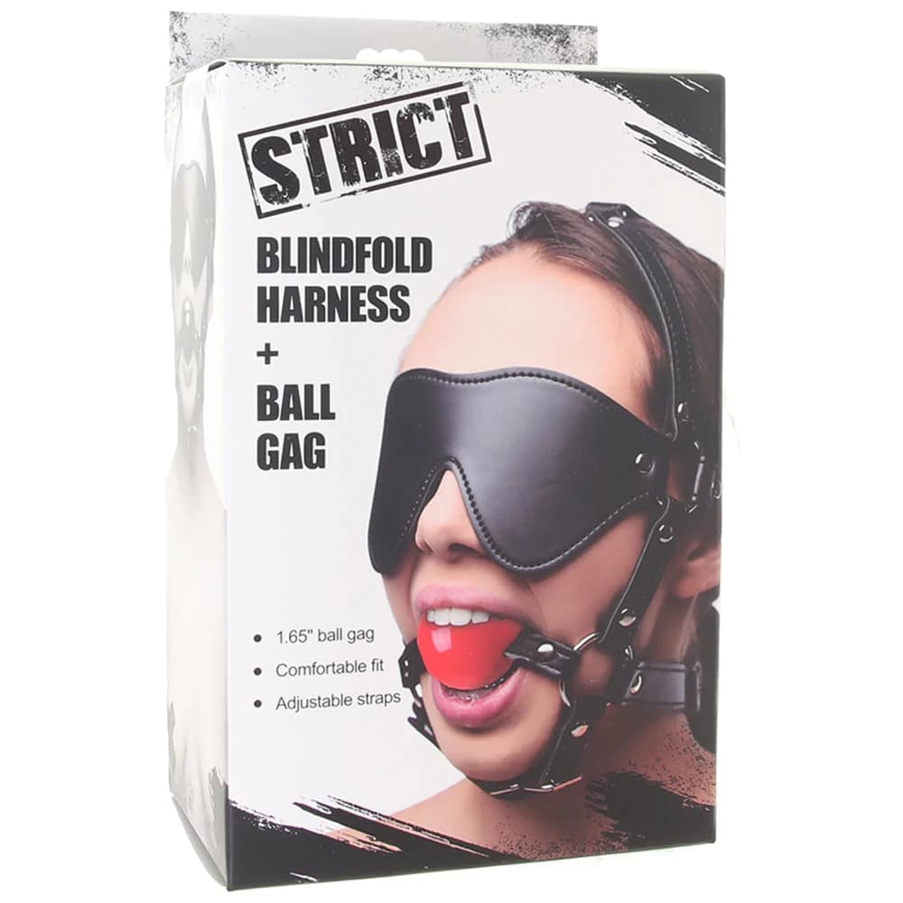 Strict Blindfold Harness And Ball Gag. Slide 6