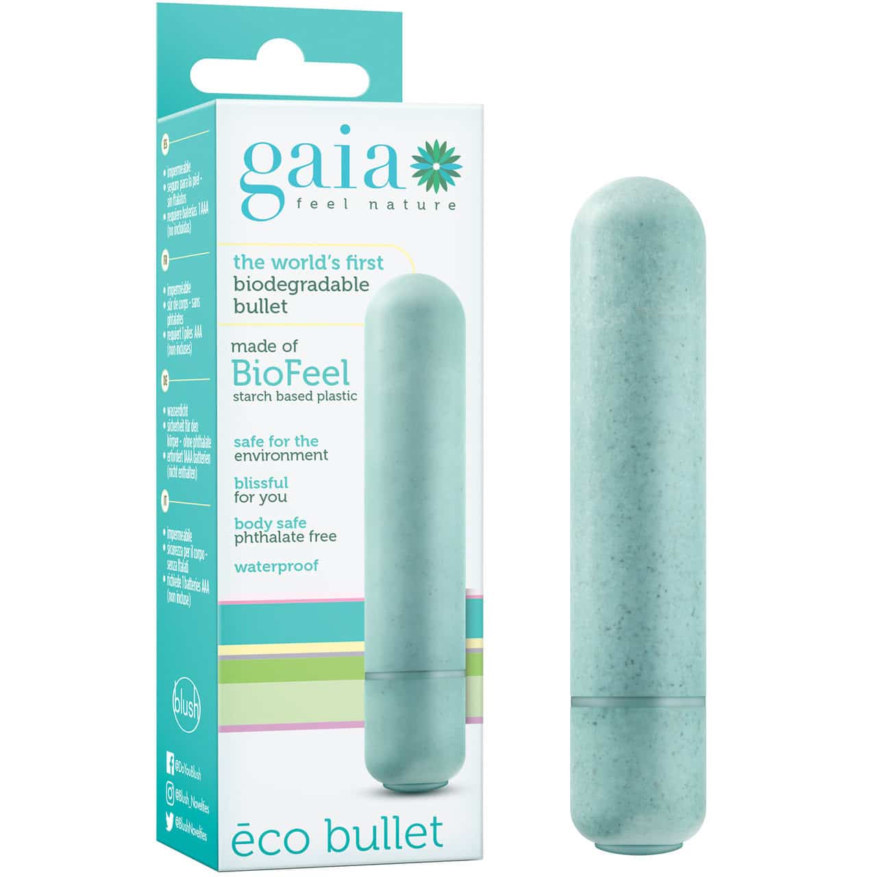 Gaia Eco Bullet Biodegradable & Recyclable Mini Vibrator. Slide 10