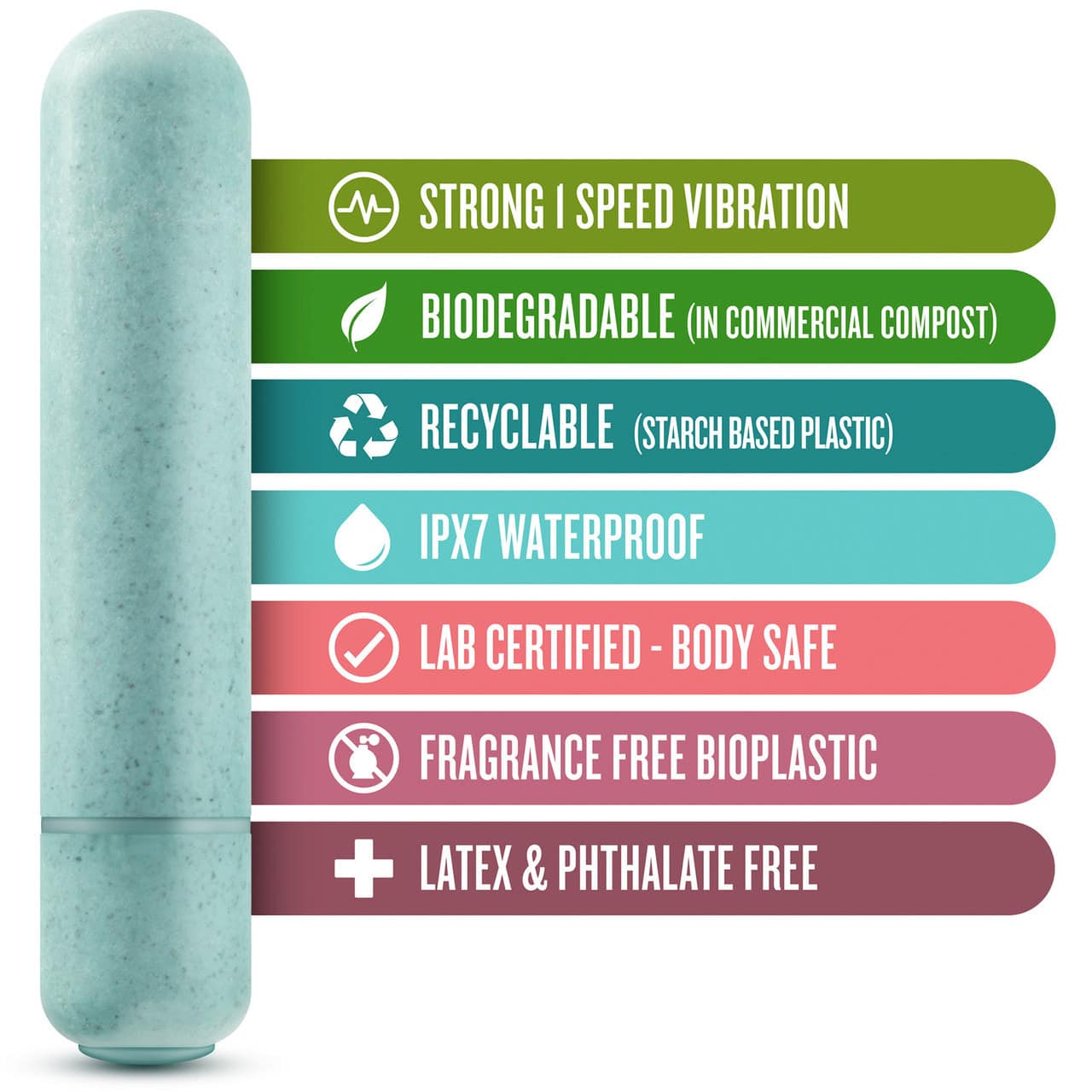 Gaia Eco Bullet Biodegradable & Recyclable Mini Vibrator. Slide 14