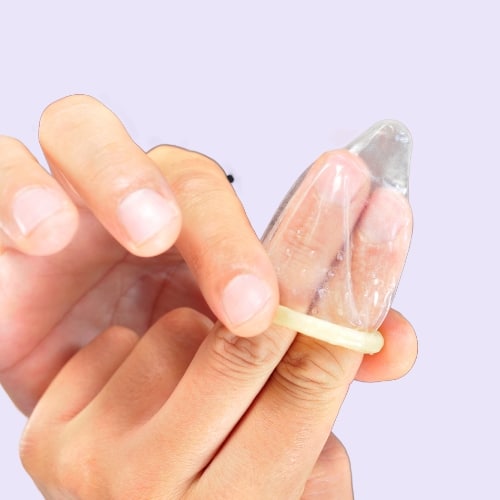 Put a condom on your fingers for clean anal fingering