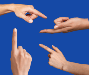 To finger or not to finger during oral sex. Photo showing fingers pointing in different ways