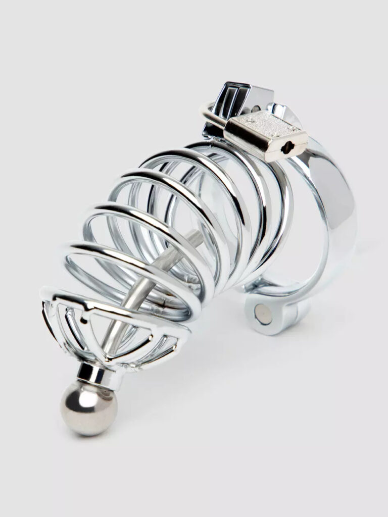 Corkscrew Male Chastity Cage with Urethral Sound - Gates of Hell Chastity Cages 