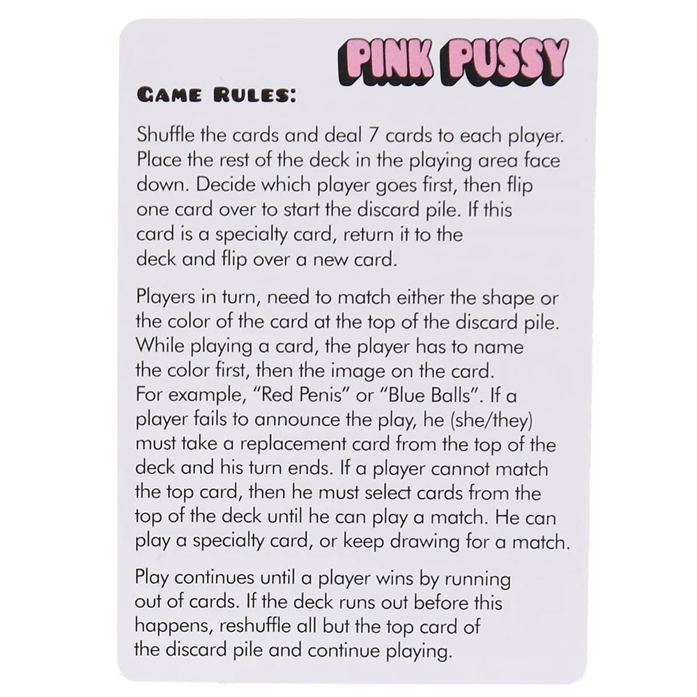Pink Pussy Card Game. Slide 3