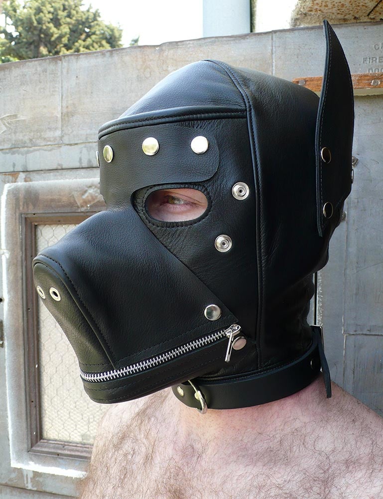 Leather Dog Hood - Animal Roleplay Harnesses