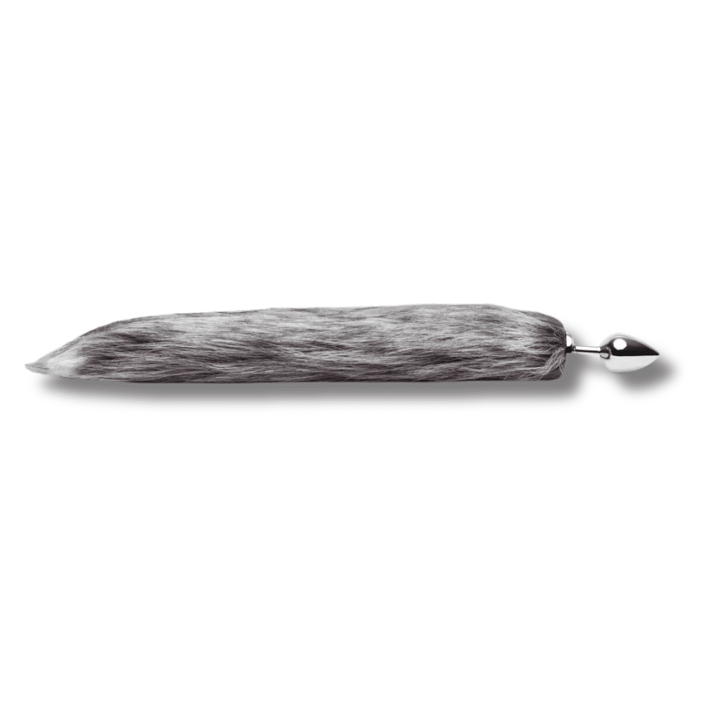 Dominix Deluxe Stainless Steel Faux Silver Fox Tail Butt Plug. Slide 3