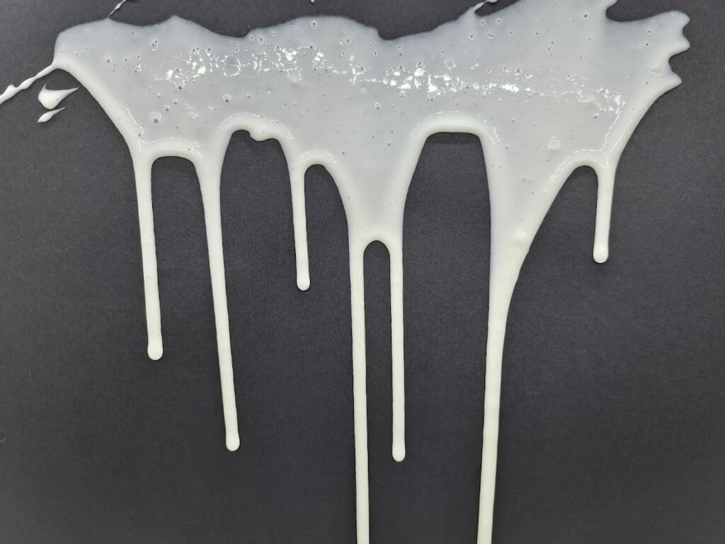 Image of home-made fake ejaculate to mimic a male orgasm.