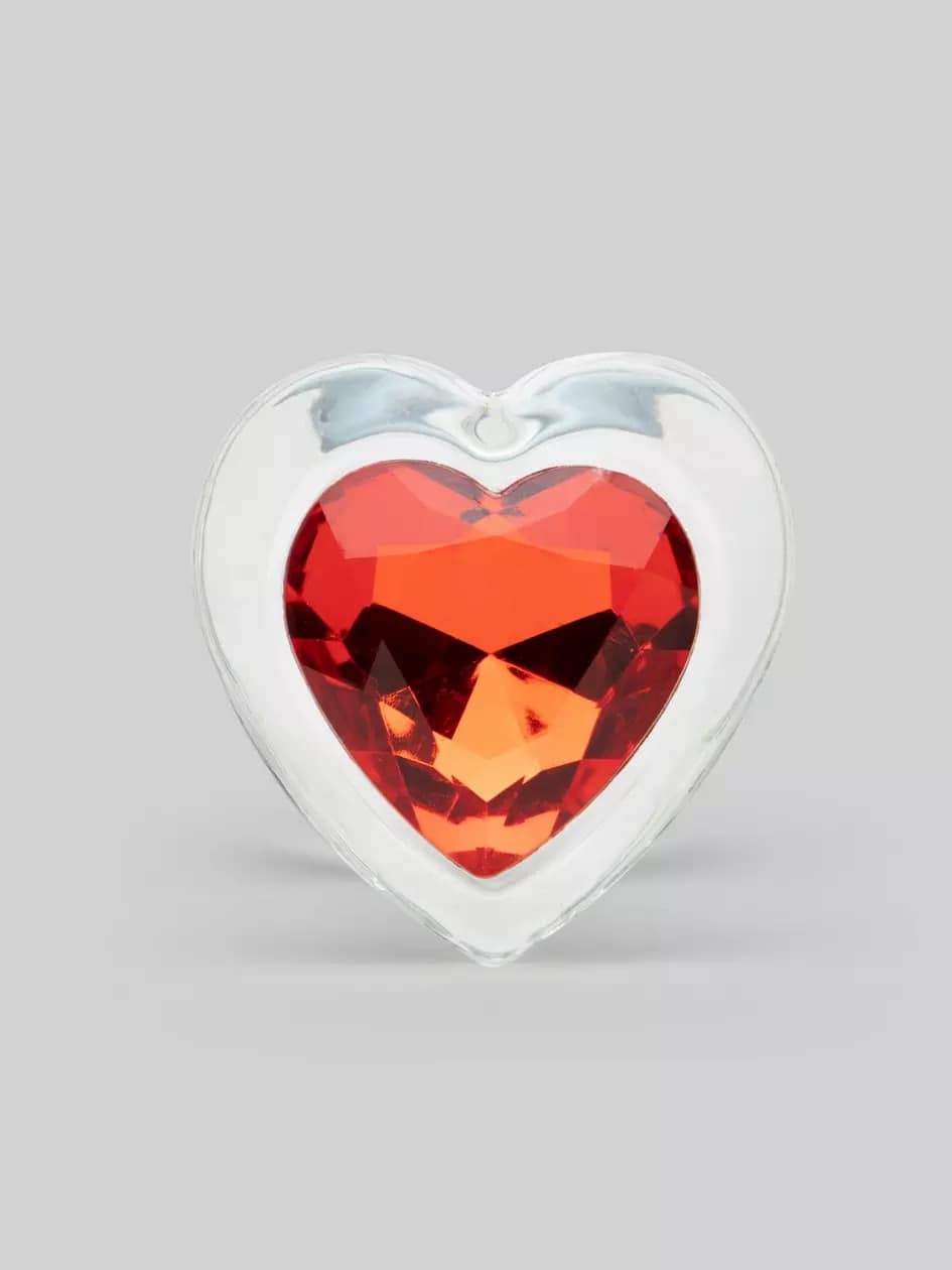 Lovehoney Sensual Glass Jeweled Heart Butt Plug. Slide 3