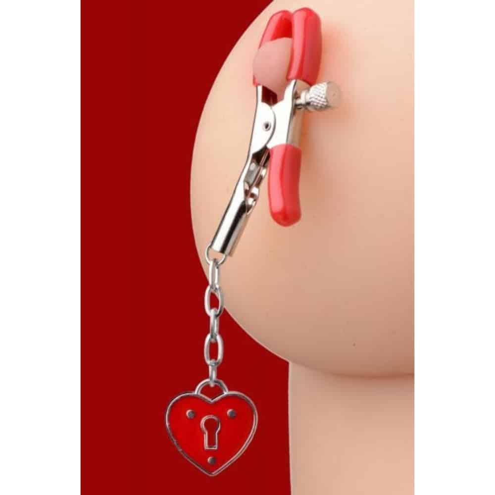 Master Series Captive Heart Padlock Nipple Clamps. Slide 12