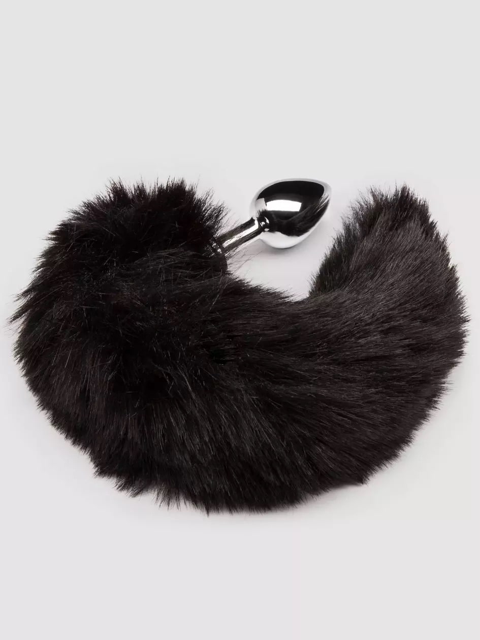 Dominix Deluxe Stainless Steel Faux Fur Animal Tail Butt Plug. Slide 1