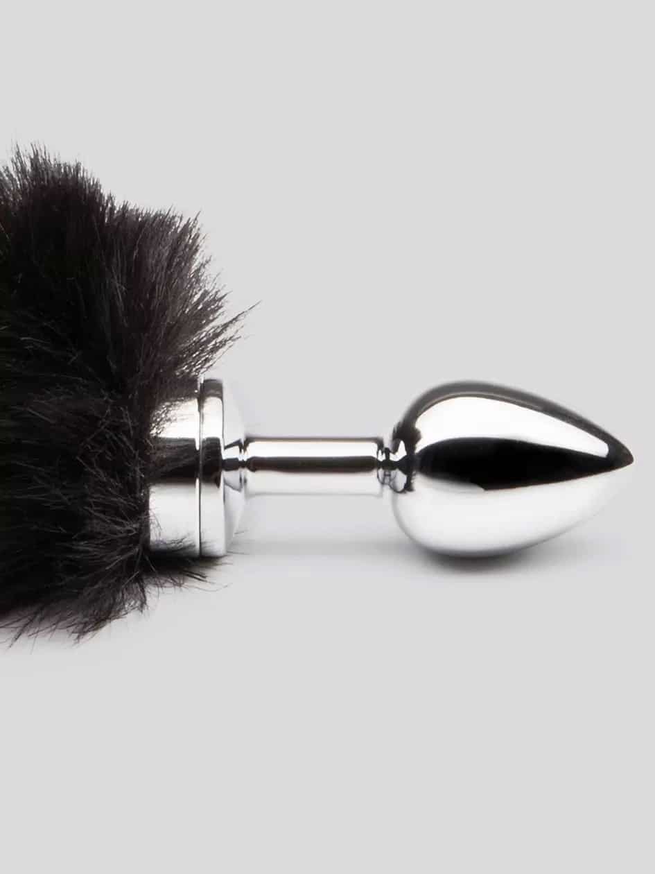 Dominix Deluxe Stainless Steel Faux Fur Animal Tail Butt Plug. Slide 2
