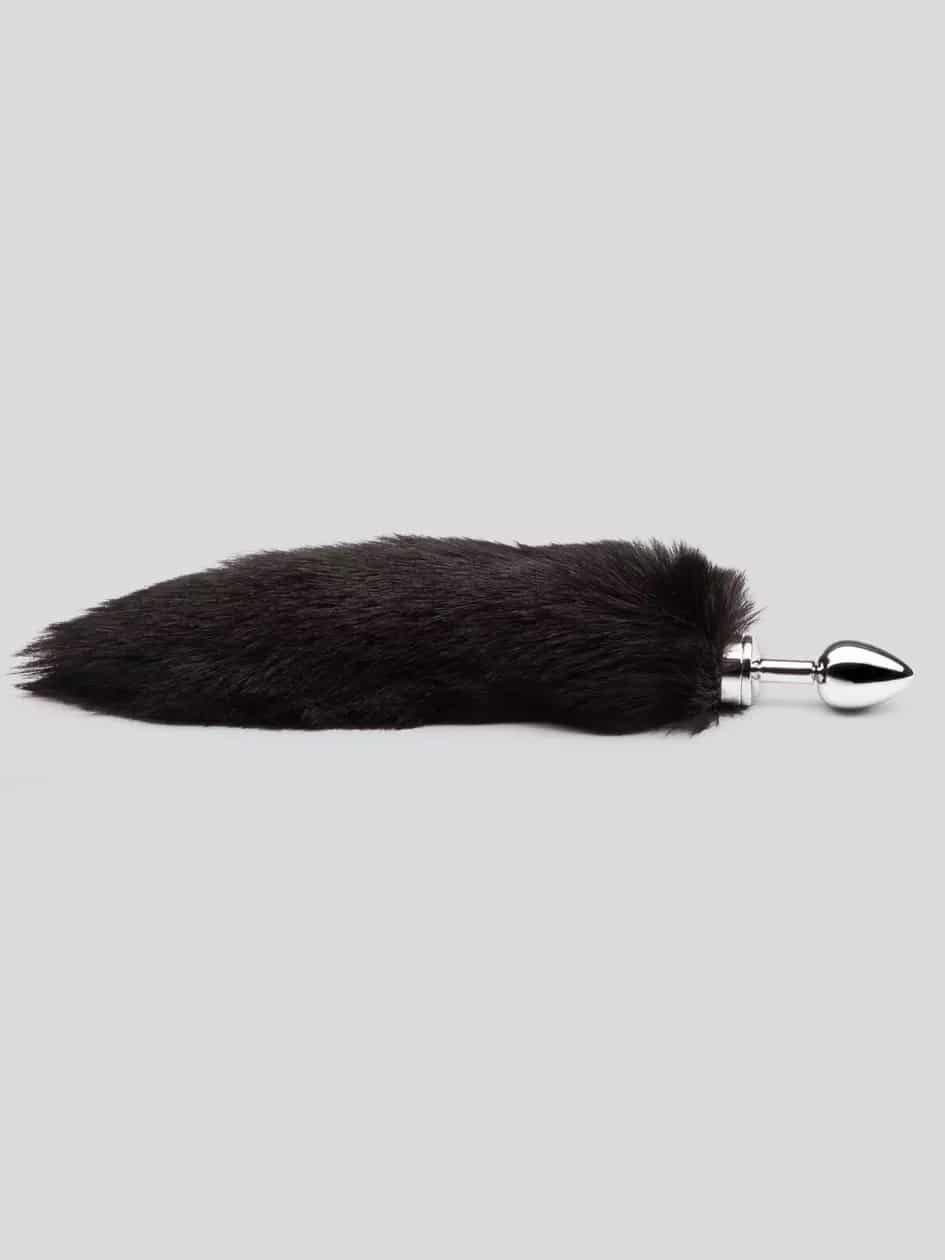 Dominix Deluxe Stainless Steel Faux Fur Animal Tail Butt Plug. Slide 3