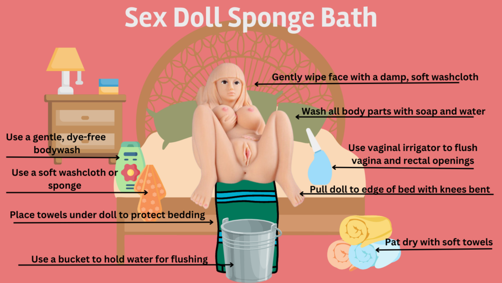 How to give a sex doll a sponge bath, image