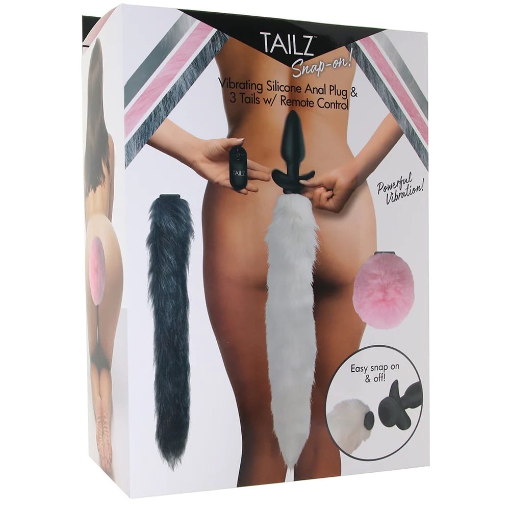 Tailz Snap-On Anal Vibe and 3 Interchangeable Tails Set. Slide 3