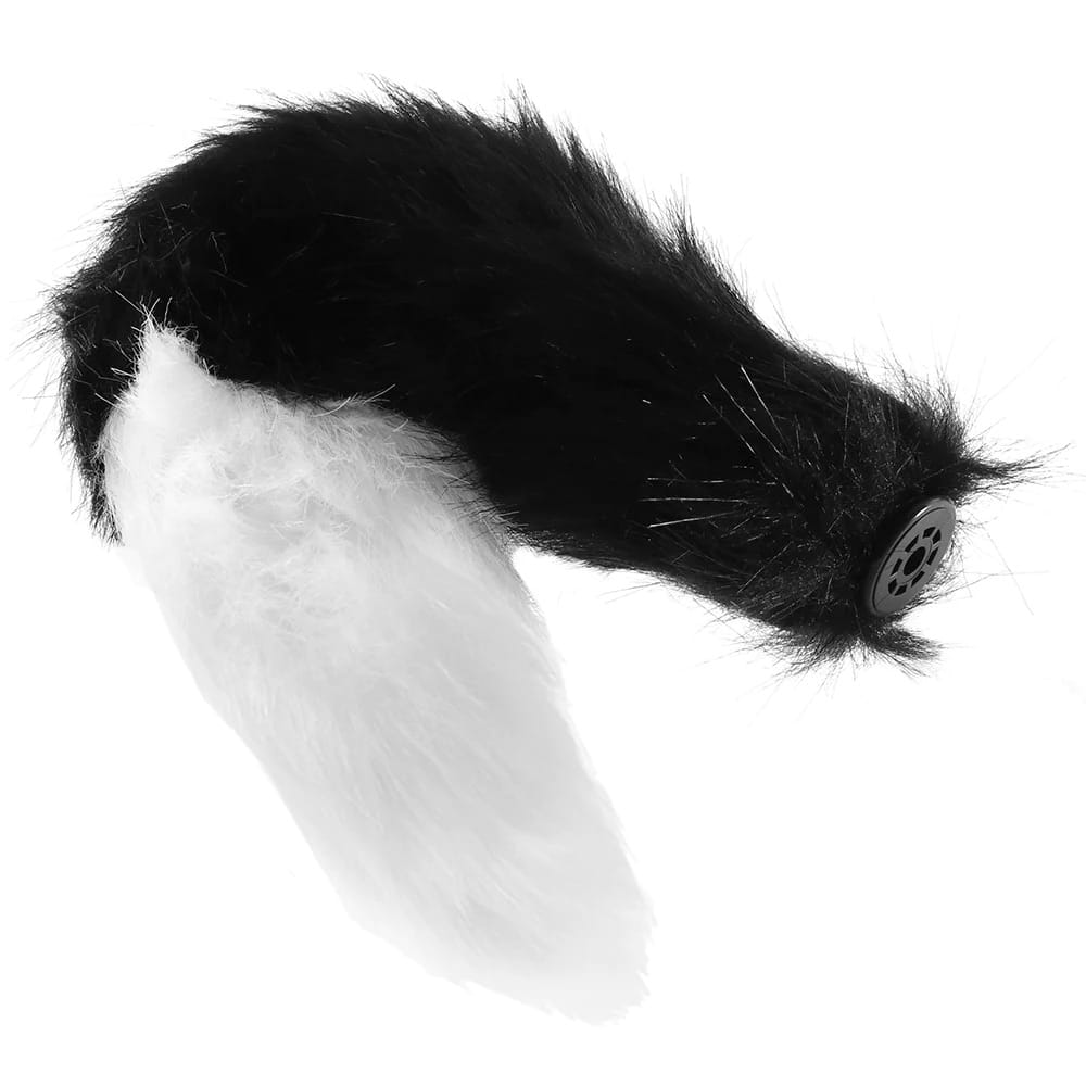 Tailz Snap-On Interchangeable Black & White Fox Tail. Slide 1