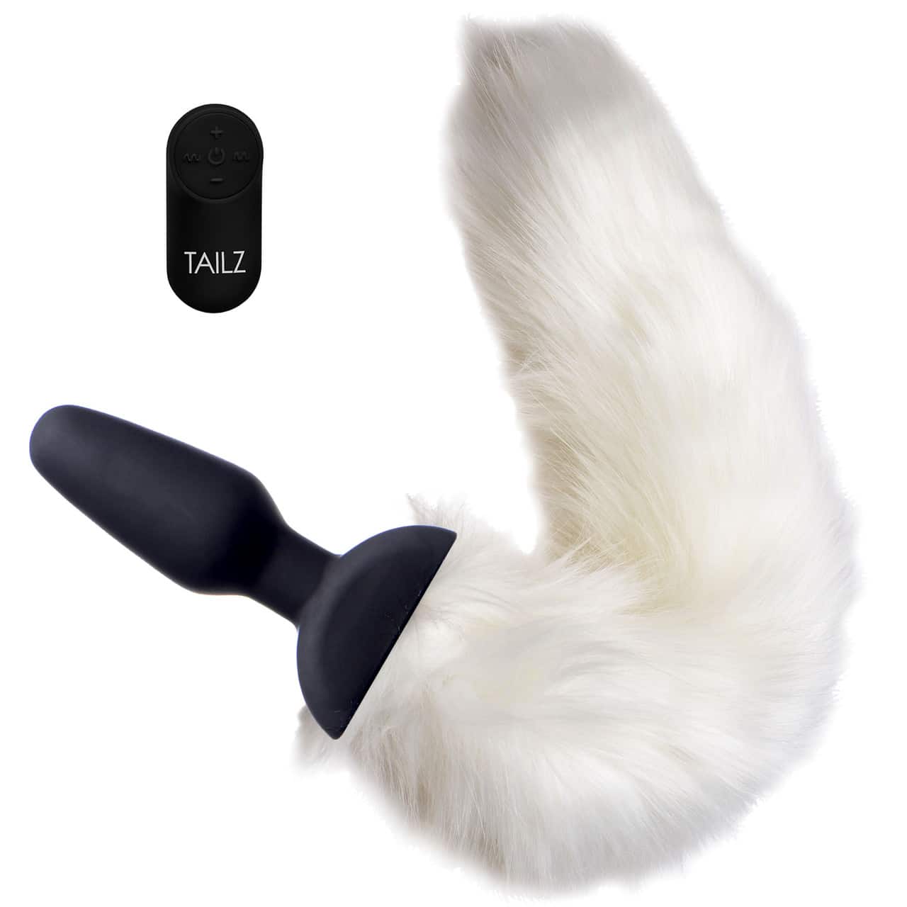 Tailz White Fox Vibrating Anal Plug. Slide 1