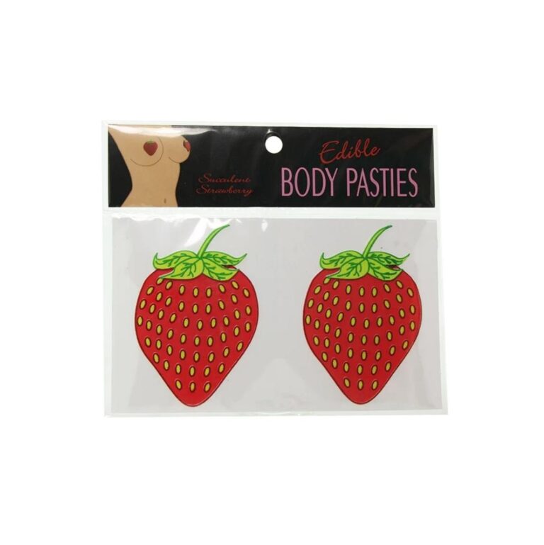 Edible Body Pasties in Strawberry - Get Playful With the Edible Nipple Pasties