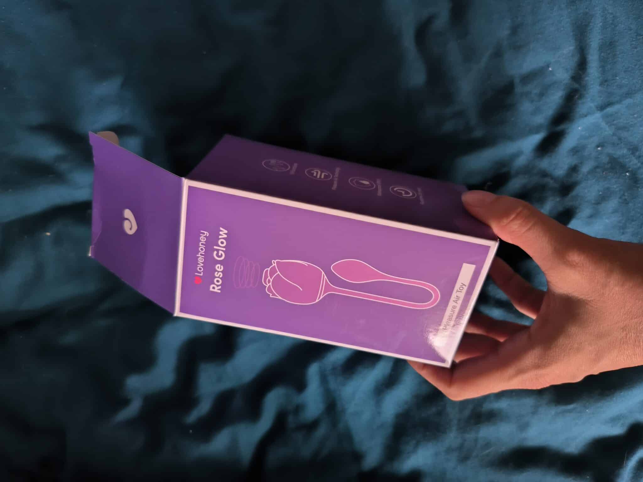 Lovehoney Rose Glow 2-in-1 Clitoral Suction Stimulator with Egg Vibrator The Lovehoney Rose Glow 2-in-1 Clitoral Suction Stimulator with Egg Vibrator’s Packaging