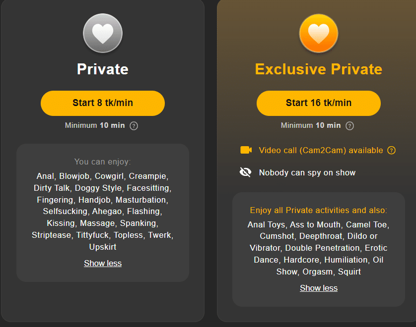 Stripchat private and exclusive private shows