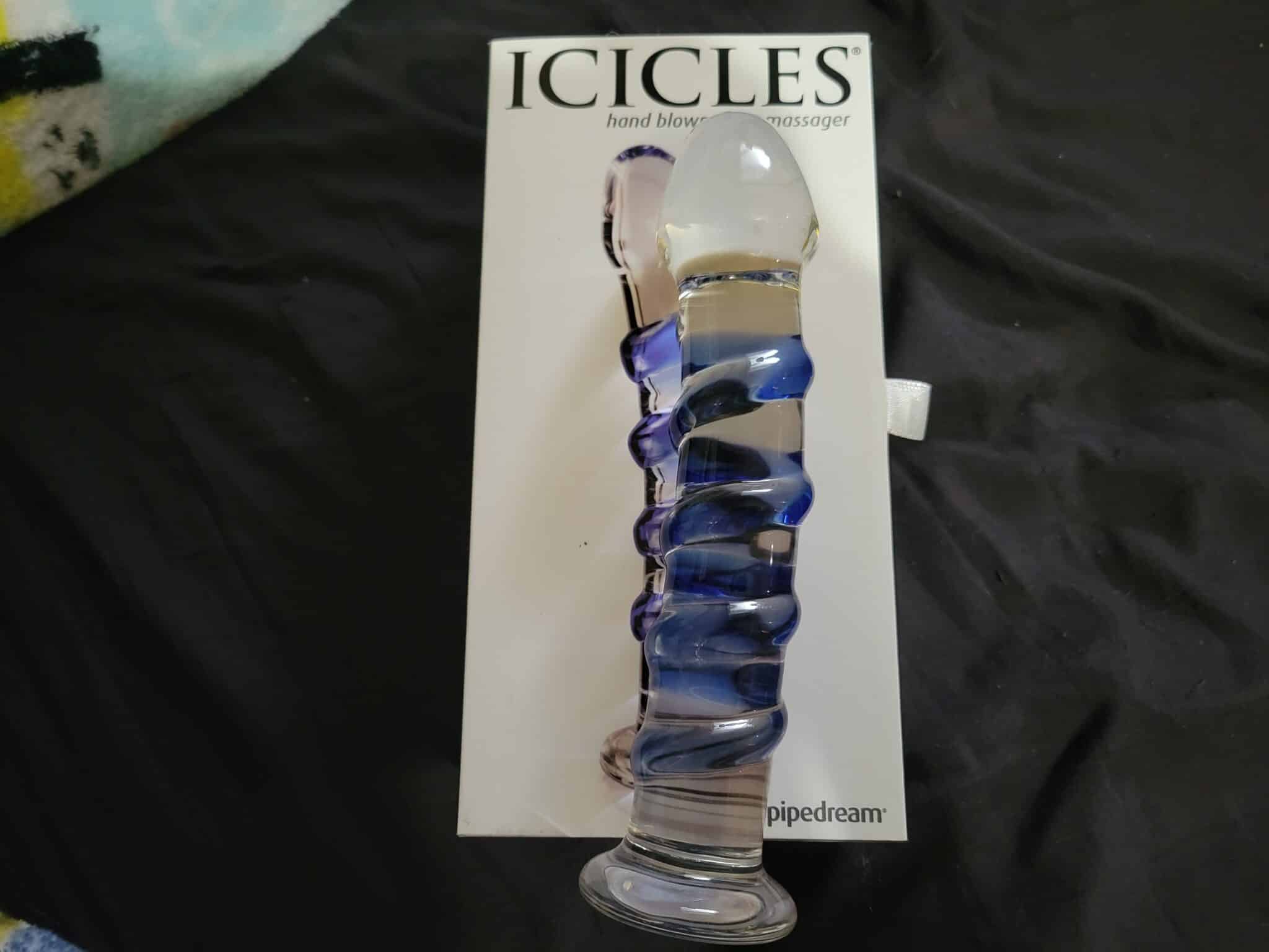 Icicles No 5 Sapphire Spiral Glass Dildo . Slide 3