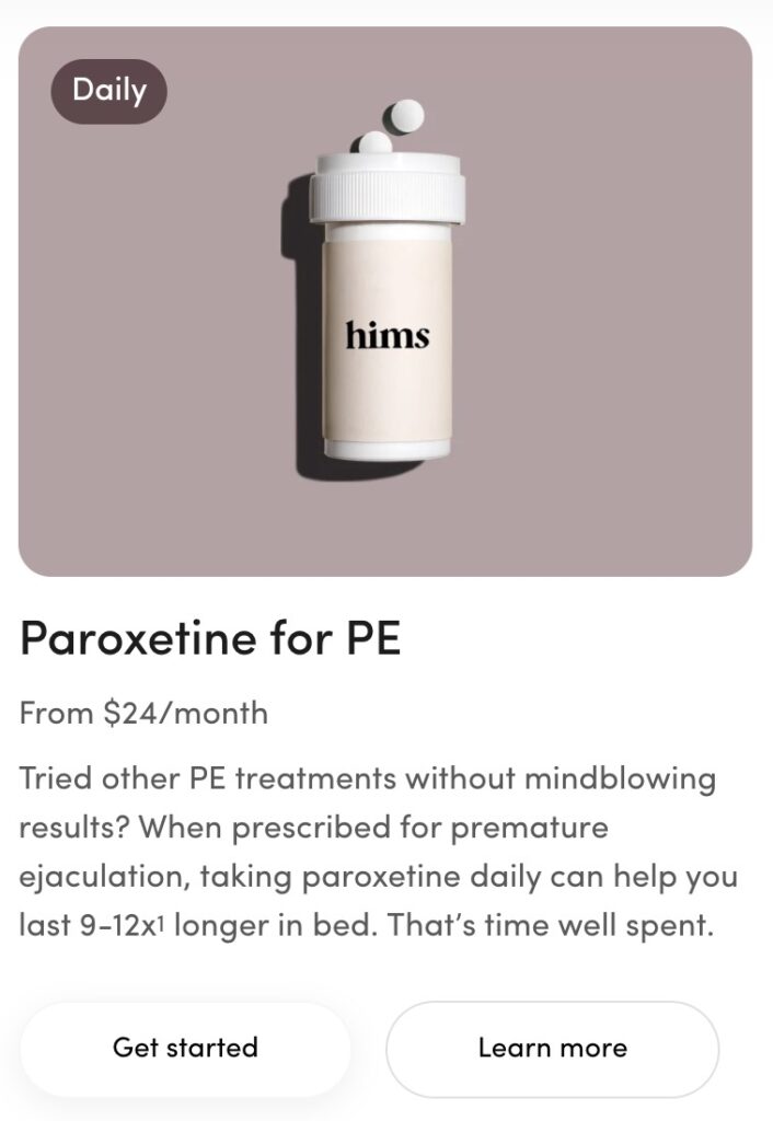 Hims PE Paroxetine