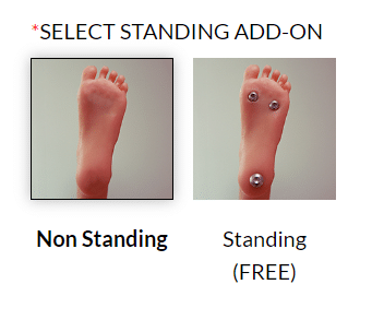 sex doll custom options, standing feet