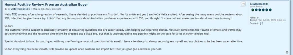 SSD doll forum review 1