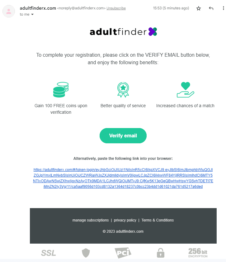 adultfinderx email verification process