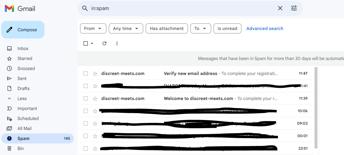 discreet-meets.com email confirmation landed in spam but I think it was because of my aggresive spam filter