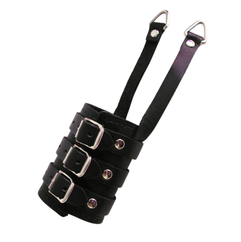 Leather Ball Stretcher w/ 2 Pulls - Wanna Take CBT Play to Another Level?