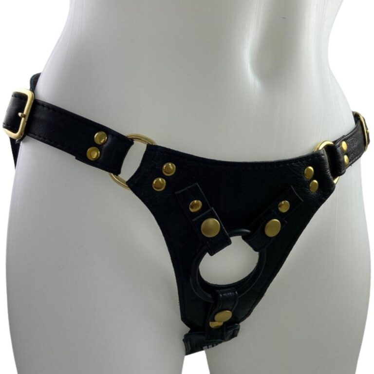 Aslan Black Panther Minx Leather Strap-On Harness - The Best Leather BDSM Accessories