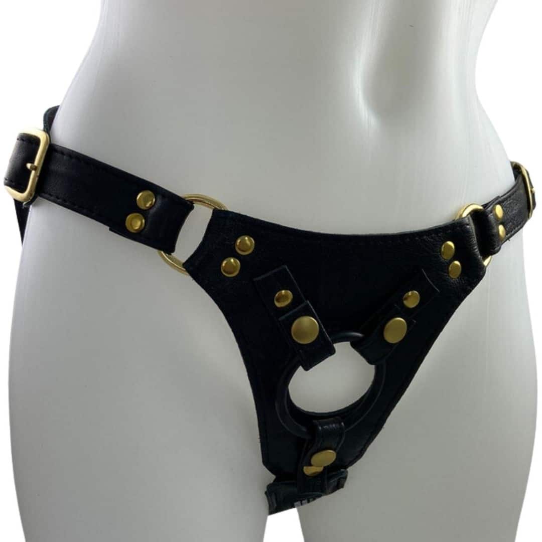 Aslan Black Panther Minx Leather Strap-On Harness