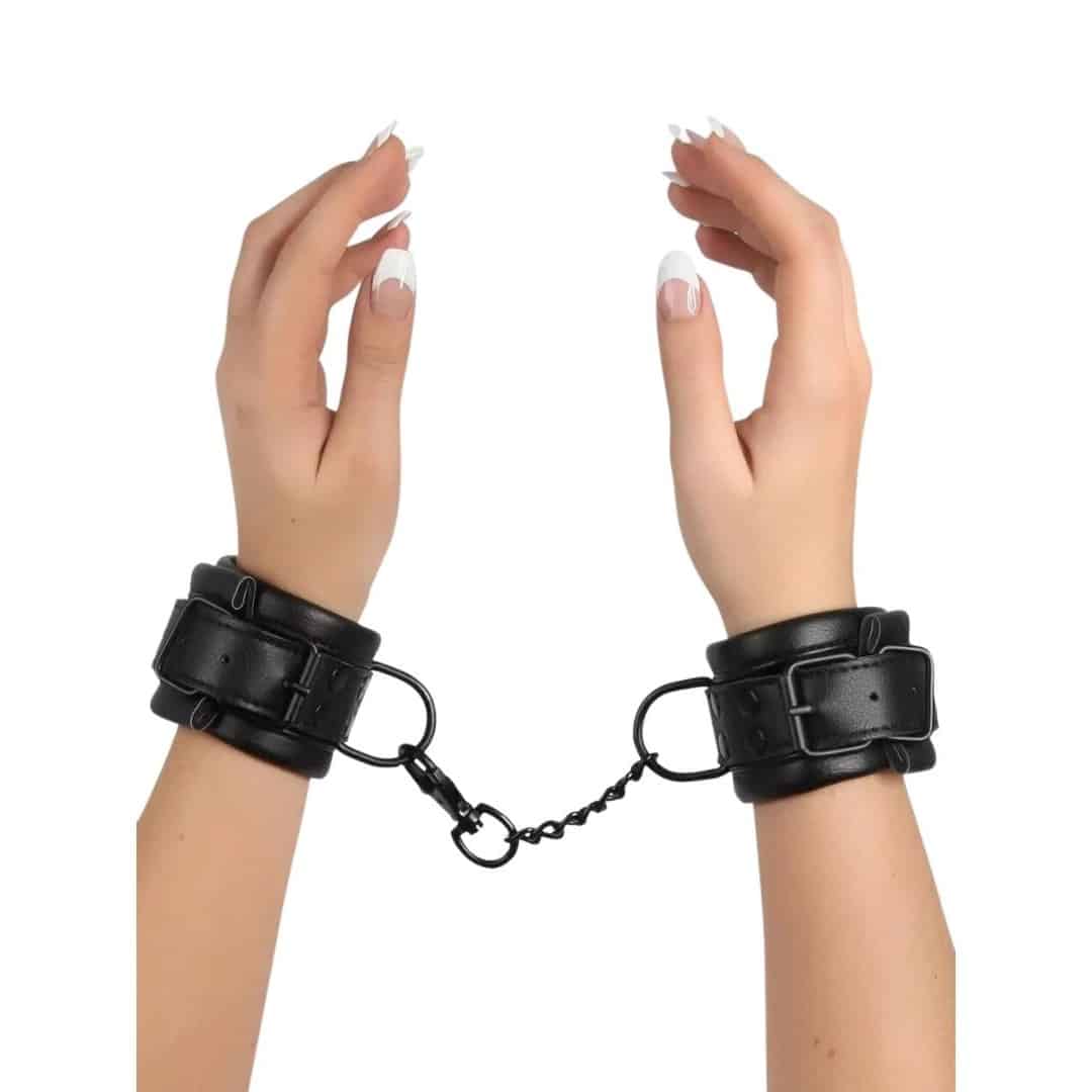 Bondage Boutique Faux Leather Wrist Cuffs. Slide 3