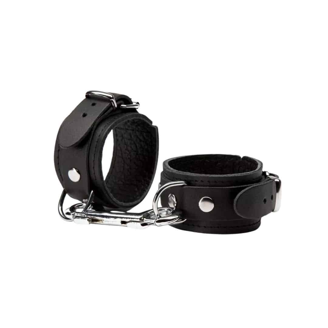 Bondage Boutique Soft Leather Handcuffs. Slide 1