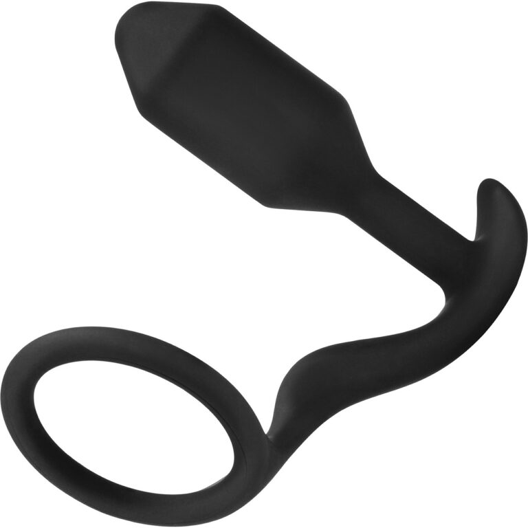 B-Vibe Snug & Tug Weighted Silicone Plug & Penis - Best Butt Plugs With a Penis Ring