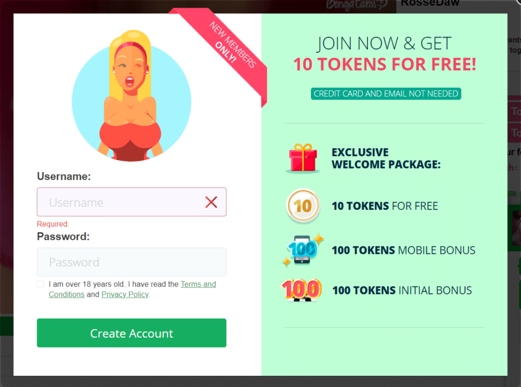 BongaCams Token Hack for 10 tokens