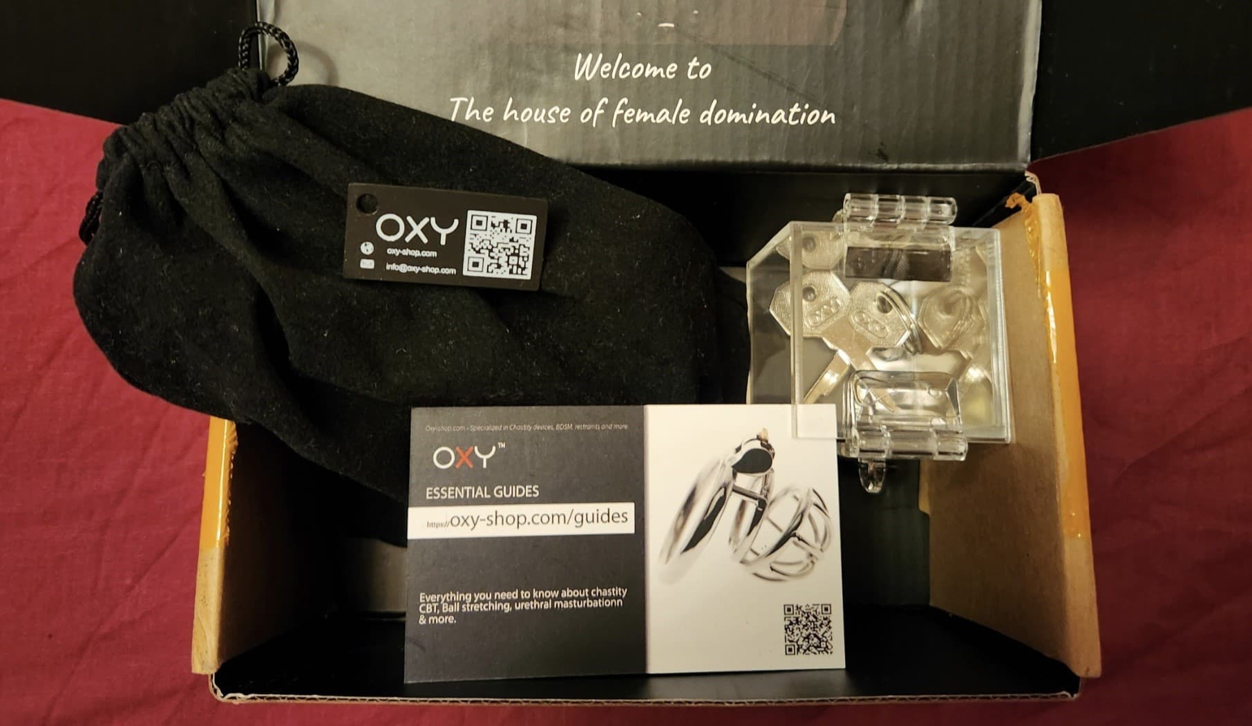 Oxy Chastity Discovery Set - Locked in Steel Assessing the Packaging of the Oxy Chastity Discovery Set - Locked in Steel