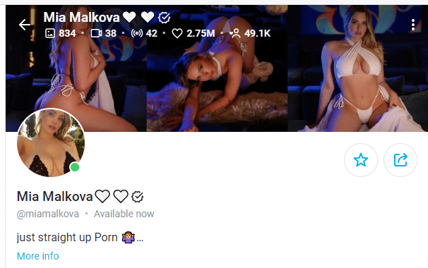Mia Malkova - Best Pornstar Onlyfans Account