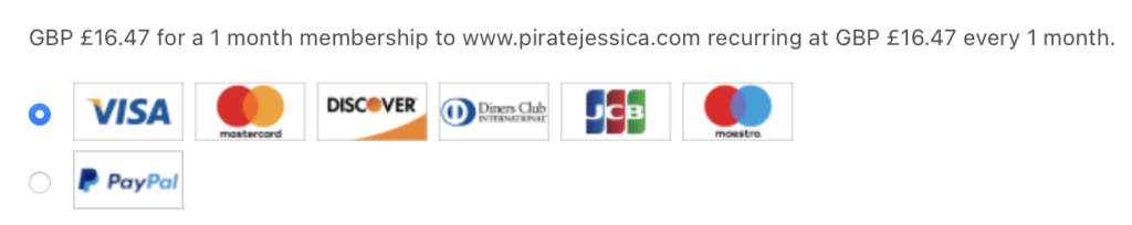 Pirate Jessica payment options