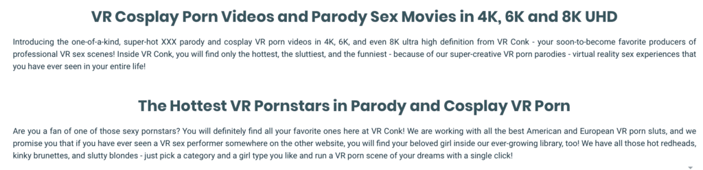 VR Conk text section