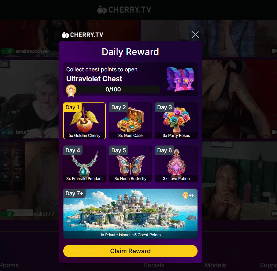Cherry.tv Daily Rewards
